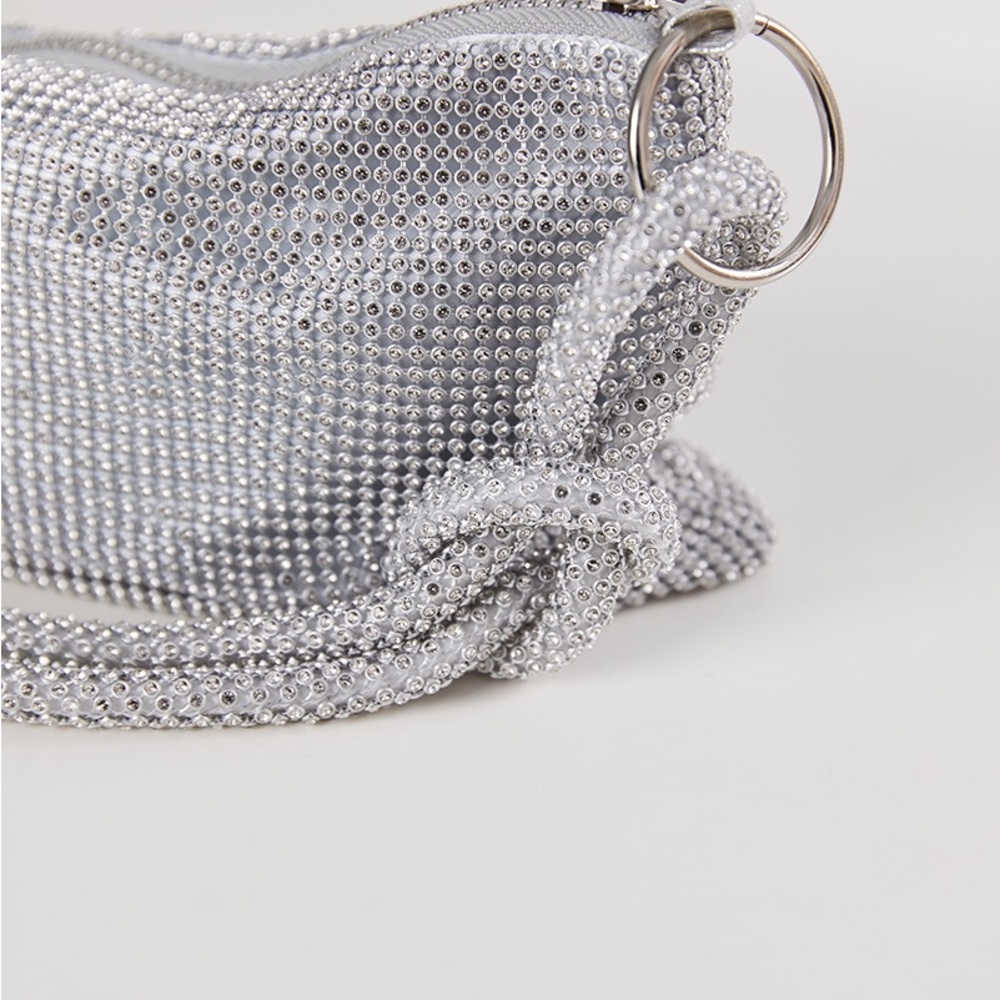 Dani Silver Rhinestone Mini Shoulder Bag - Picture 9 of 14